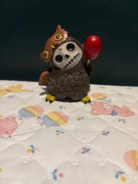 Furrybones “Hootie” Small Owl Collectible Whimsigoth Figurine with Red Lollipop